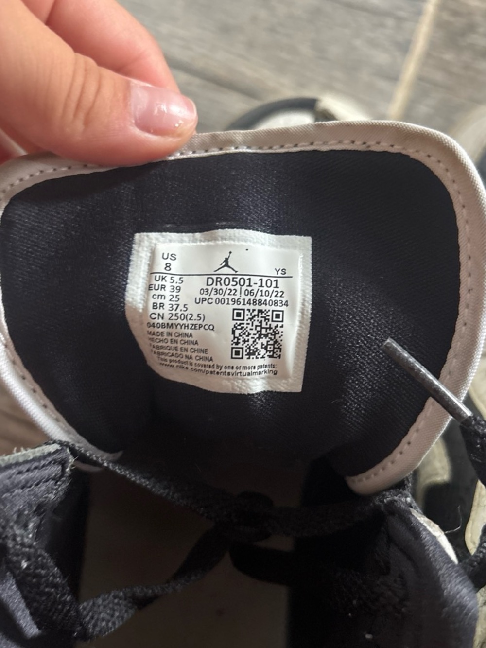 Jordan Black and White High-Top Sneakers - Picture 6 of 6